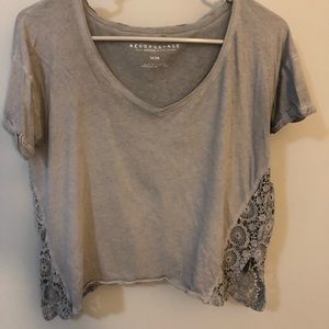Gray v-neck top